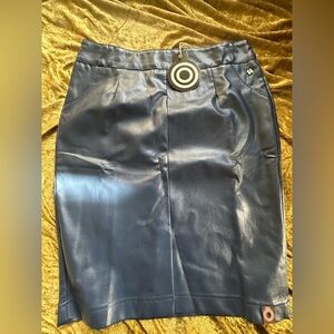4 Funky Flavours Vintage Urban Outfitters Blue Vegan leather Pencil Skirt XS